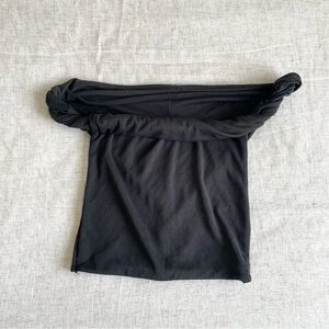 Cotton Black off shoulder twisted Top